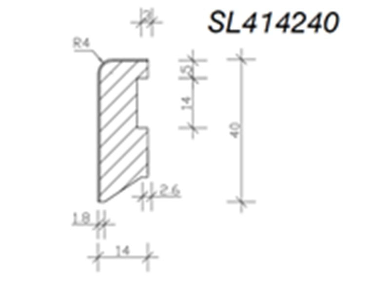 SL300 Leiste Cube Fichte-foliert SL414250/E1481 weiß - RAL 9016