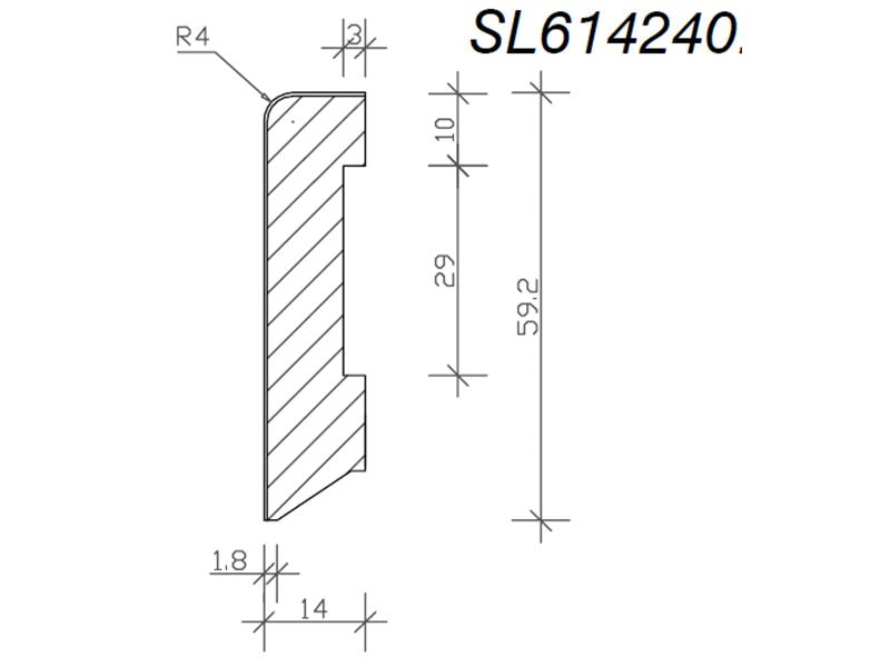 SL301 Leiste Cube Fichte-foliert SL614250/E1436 weiß - RAL 9016