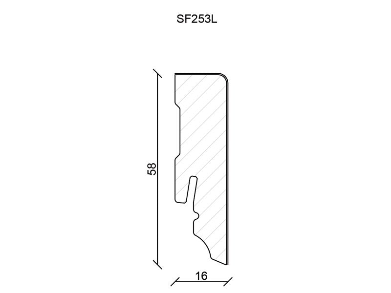SL515 Leiste Cube Fichte-furniert SU153L (SF253L) Eiche Roh gekalkt matt lackiert