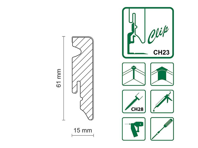SL069 Leiste Cube MDF-foliert 554616 zu OF. 4419/4640