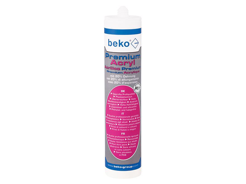 beko Premium-Acryl mit 20% Dehnung 310 ml weiß - Profiqualität, hohe Haftfäigkeit
