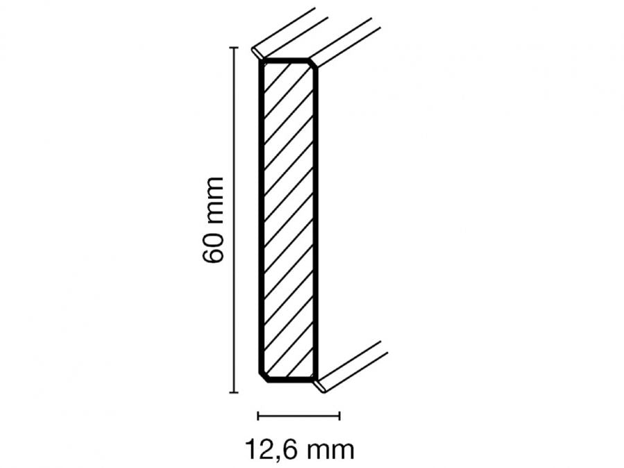 Sockelleiste Cubu 60 flex life MDF-foliert weiß 1013 12,6 x 60 mm