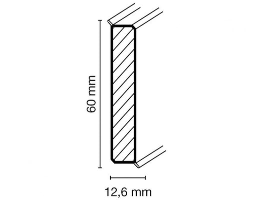 Sockelleiste Cubu 60 flex life MDF-foliert weiß 1013 12,6 x 60 mm