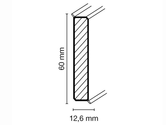 Sockelleiste Cubu 60 flex life MDF-foliert grau 1012 12,6 x 60 mm