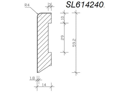 SL301 Leiste Cube Fichte-foliert SL614250/E1436 weiß - RAL 9016