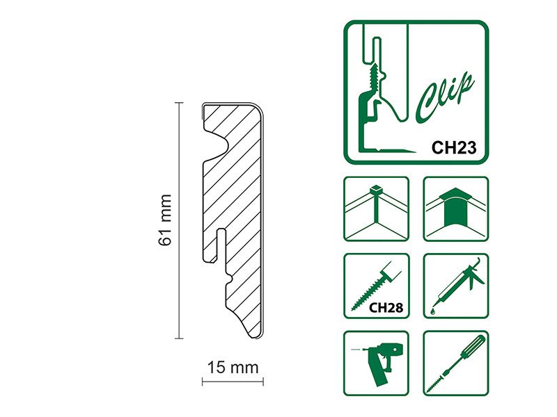 SL069 Leiste Cube MDF-foliert 554616 zu OF. 4419/4640