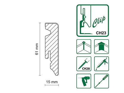 SL069 Leiste Cube MDF-foliert 554616 zu OF. 4419/4640