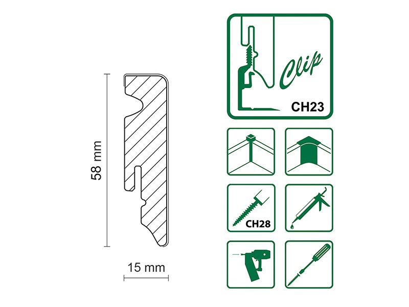 SL071 Leiste Cube MDF-foliert 555291 zu OF. 6133/6109/6314/8180/6335/6296