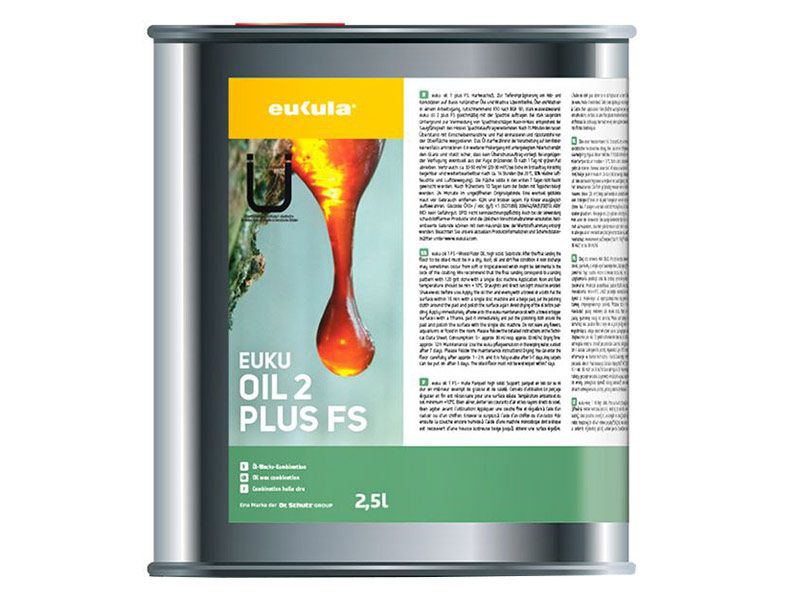 eukula euku oil 2 plus FS 2,5 ltr. Hartwachsöl farblos, imprägnierend für Holz- & Korkböden