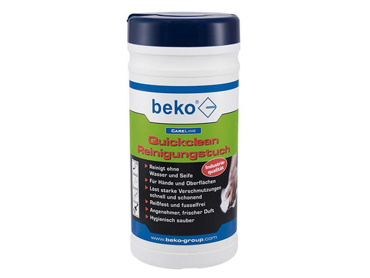 beko CareLine Quickclean Reinigungstuch Citrus-Duft, Dose mit 100 Tücher