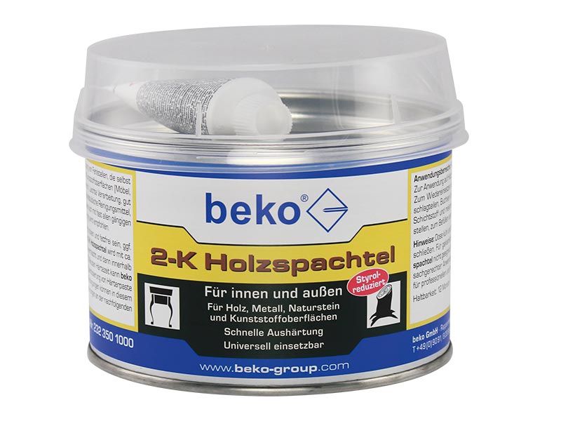 beko 2-K Holzspachtel - Universell einsetzbar 1kg ähnlich Eiche, inkl. Härter