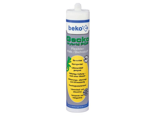 beko Gecko Hybrid Pop - Kleb/Dichststoff 310 ml weiß, sehr hohe Anfangshaftung, überstreichbar