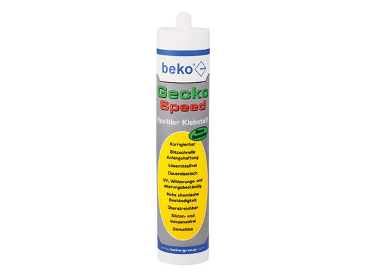 beko Gecko Speed - flexibler Klebstoff 310 ml Blitzschnelle Anfangshaftung, überstreichbar