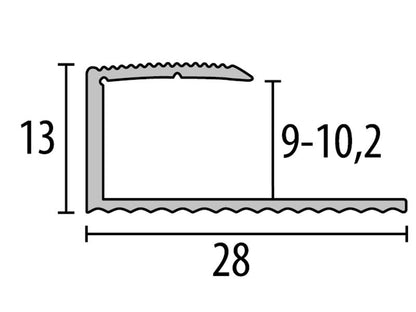 K Einfassprofil 212 (9 - 10,2 mm) Edelstahl F2 versenkt gebohrt 2,70m