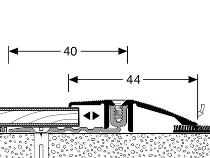 K Anpassungsprofil 486 breite Basis (7 - 15 mm) Silber F4 (VERSCHRAUBBAR) 2,70 m (B)