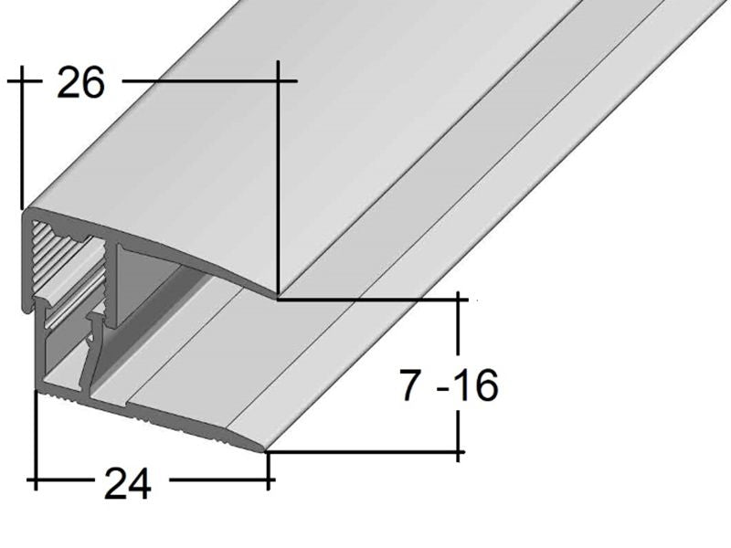 S Abschlussprofil 8273 (7-16 mm) Clip Silber 2,70 m