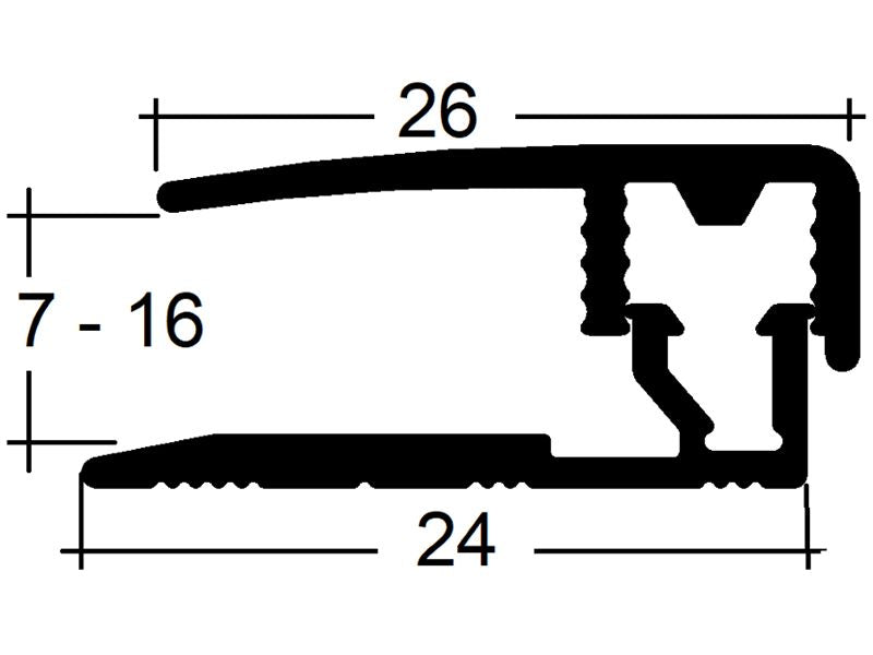 S Abschlussprofil 8273 (7-16 mm) Clip Silber 2,70 m