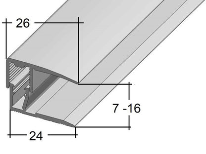 S Abschlussprofil 8273 (7-16 mm) Clip Edelstahl 2,70 m