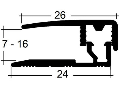 S Abschlussprofil 8273 (7-16 mm) Clip Edelstahl 1,00 m