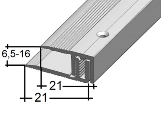 S Abschlussprofil 8223 (6,5-16 mm) Silber (VERSCHRAUBBAR) 1,00 m