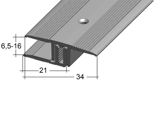 S Übergangsprofil 8221 (6,5-16 mm) Silber (VERSCHRAUBBAR) 2,70 m