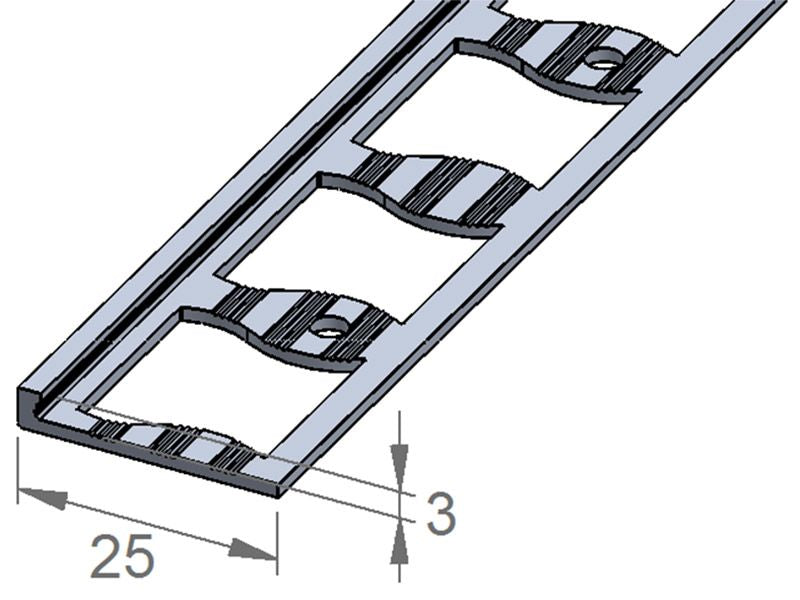 S Abschlussprofil 8503 SC (3 mm) S-Stanzung Alu natur 2,70 m