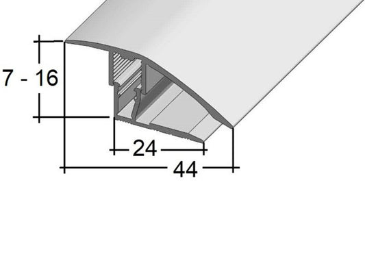 S Anpassungsprofil 8272 (7 - 16 mm) Clip Edelstahl 2,70 m