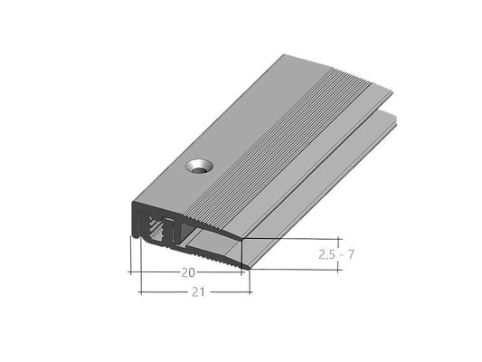 S Abschlussprofil 8233 (2,5 - 7 mm) Silber (VERSCHRAUBBAR) 2,70 m