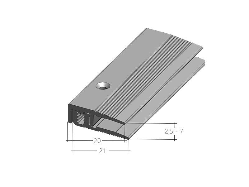 S Abschlussprofil 8233 (2,5 - 7 mm) Edelstahl (VERSCHRAUBBAR) 2,70 m