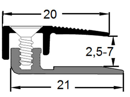 S Abschlussprofil 8233 (2,5 - 7 mm) Edelstahl (VERSCHRAUBBAR) 1,00 m