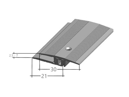 S Übergangsprofil 8231 (2,5 - 7 mm) Silber (VERSCHRAUBBAR) 2,70 m