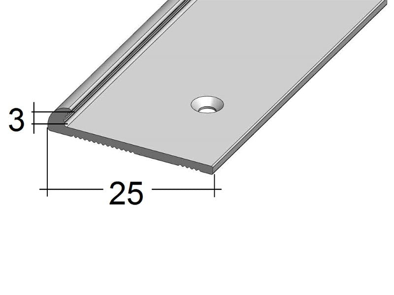 S Abschlussprofil 8633 Einfasshöhe 3 mm Silber versenkt gebohrt 2,70 m