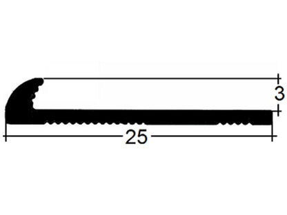 S Abschlussprofil 8633 Einfasshöhe 3 mm Silber versenkt gebohrt 2,70 m