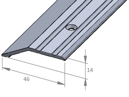 S Anpassungsprofil 8409 (46 x 12-15 mm) Silber versenkt gebohrt 2,70 m